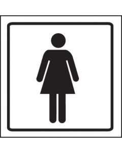 Ladies Symbol - Visual Impact Signs | 200mm x 200mm | 5mm Clear Acrylic c/w Stand off Locators