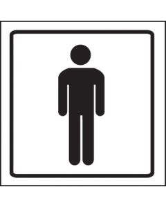 Gents Symbol - Visual Impact Signs | 200mm x 200mm | 5mm Clear Acrylic c/w Stand off Locators