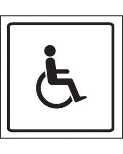 Disabled Symbol - Visual Impact Signs | 200mm x 200mm | 5mm Clear Acrylic c/w Stand off Locators