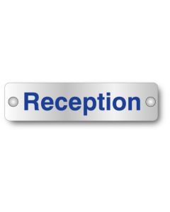 Reception - Visual Impact Door Signs | 200mm x 50mm | Aluminium c/w Stand off Locators