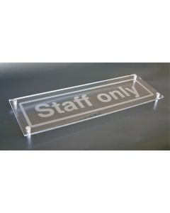 Design Your Own Visual Impact Signs | 450mm x 150mm | 5mm Clear Acrylic c/w Stand off Locators