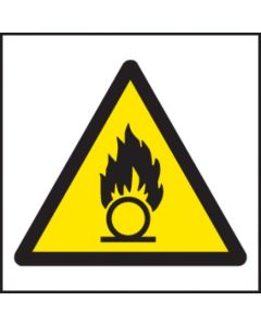 Flammable Symbol - Roll of 100 Labels | 50mm x 50mm | Self Adhesive Vinyl