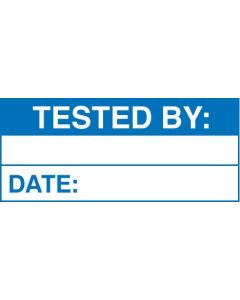 Tested By - Quality Control Labels (Roll of 100) | 50mm x 20mm | Self Adhesive