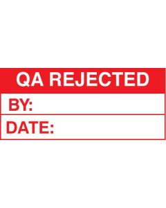 QA Rejected - Quality Control Labels (Roll of 100) | 50mm x 20mm | Self Adhesive