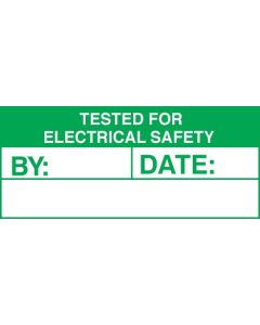 Tested for Electric Safety - Quality Control Labels (Roll of 100) | 50mm x 20mm | Self Adhesive