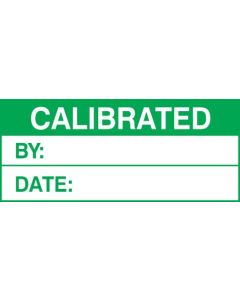 Calibrated - Quality Control Labels (Green/White) - Roll of 100 | 50mm x 20mm | Self Adhesive