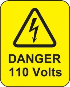 Danger 110 Volts Labels