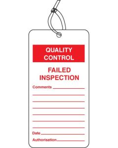 Quality Control - Failed Inspection Tags (Pack of 10) | 80mm x 150mm | Matt PVC