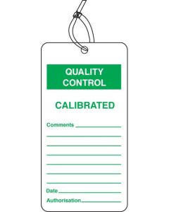 Quality Control - Calibrated Tags (Pack of 10) | 80mm x 150mm | Matt PVC