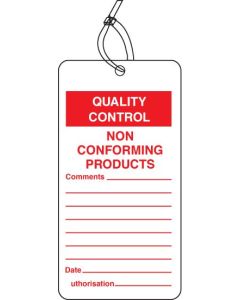 Quality Control - Non-Conforming Product Tags (Pack of 10) | 80mm x 150mm | Matt PVC