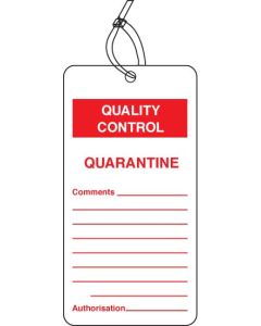 Quality Control - Quarantine Tags (Pack of 10) | 80mm x 150mm | Matt PVC