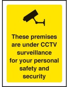 These Premises are Under CCTV Surveillance for your Safety Sign | 75mm x 100mm | Face Adhesive Vinyl