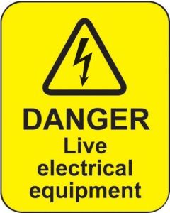 Danger Live Electrical Equipment Labels