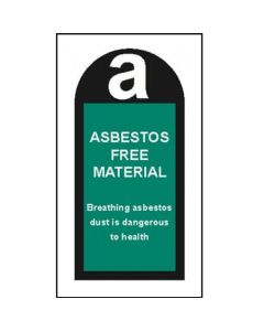 Asbestos Free Material - Roll of 100 Labels | 27mm x 50mm | Self Adhesive Vinyl