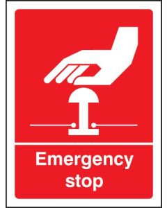 Emergency Stop Safety Signs - Red