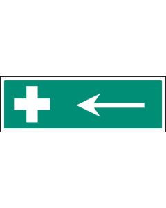 First Aid Symbol with Arrow Left Safety Signs