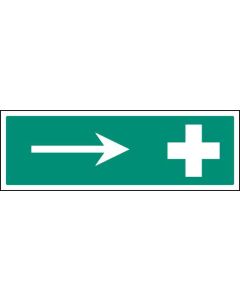 First Aid Symbol with Arrow Right Safety Signs