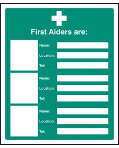 First Aiders Are Safety Signs (Space for 3)