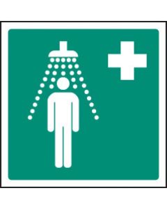 Emergency Shower Symbol Safety Signs | 200mm x 200mm | Rigid Plastic