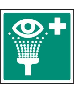 Emergency Eyewash Symbol Safety Signs | 200mm x 200mm | Rigid Plastic