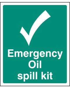 Emergency Oil Spill Kit Safety Signs