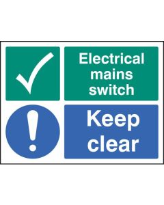 Electrical Mains Switch - Keep Clear Safety Signs