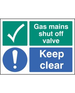 Gas Mains Shut Off Valve - Keep Clear Safety Signs