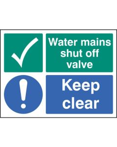 Water Mains Shut Off Valve - Keep Clear Safety Signs