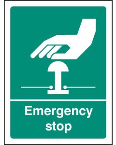 Emergency Stop Safety Signs - Green