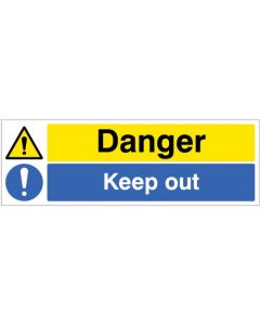 Danger - Keep Out Signs | 300mm x 100mm | Rigid Plastic