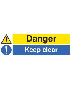 Danger - Keep Clear Signs | 600mm x 200mm | Self Adhesive Vinyl