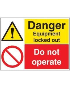 Danger Equipment Locked Out - Do Not Operate Signs