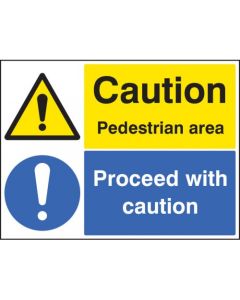 Caution Pedestrian Area - Proceed with Caution Signs