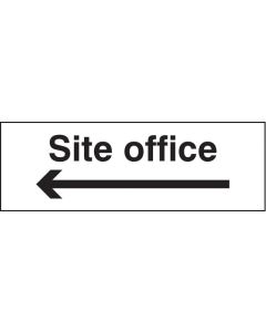 Site Office with Arrow Left Signs | 600mm x 200mm | Self Adhesive Vinyl