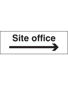 Site Office with Arrow Right Signs | 600mm x 200mm | Self Adhesive Vinyl