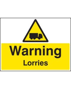 Warning Lorries Safety Signs | 600mm x 450mm | Rigid Plastic