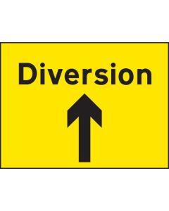 Diversion Arrow Up Temporary Traffic Signs | 600mm x 450mm | Rigid Plastic