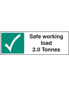 Safe Working Load 2.0 Tonnes Safety Signs