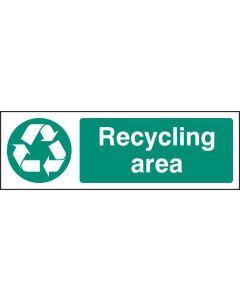 Recycling Area Signs | 600mm x 200mm | Rigid Plastic