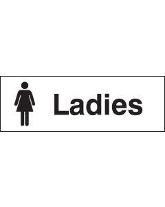 Ladies Sign with Female Symbol | 450mm x 150mm | Rigid Plastic