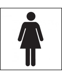 Ladies Toilets Symbol Signs | 200mm x 200mm | Self Adhesive Vinyl