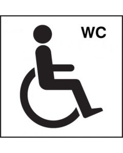 Disabled WC Symbol Sign | 200mm x 200mm | Rigid Plastic