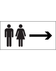 Male & Female Toilets Symbol with Arrow Right Signs