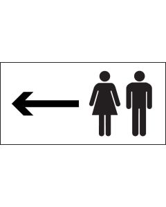 Male & Female Toilets Symbol with Arrow Left Signs