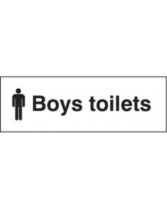 Boys Toilets Signs | 300mm x 100mm | Rigid Plastic