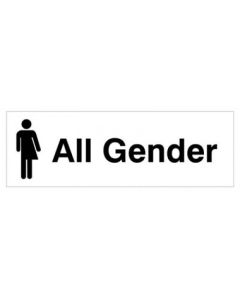 All Gender Toilets Sign | 300mm x 100mm | Rigid Plastic