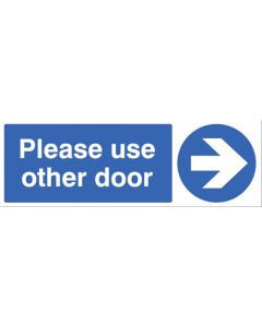 Please Use Other Door Arrow Right Signs