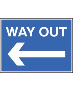 Way Out Arrow Left Signs | 600mm x 450mm | Rigid Plastic