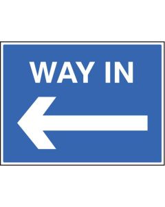 Way In Arrow Left Signs | 600mm x 450mm | Rigid Plastic