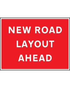 New Road Layout Ahead Signs | 600mm x 450mm | Rigid Plastic